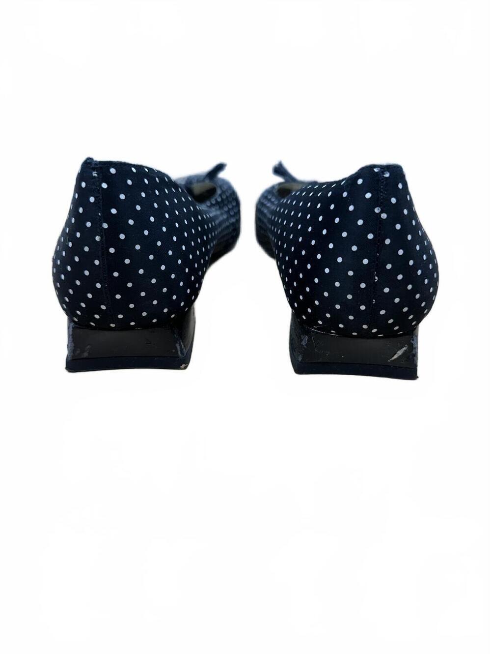 Talbots Black White Polka Dot Bow Flats Y2K Retro Vintage Inspired - Picture 5 of 7